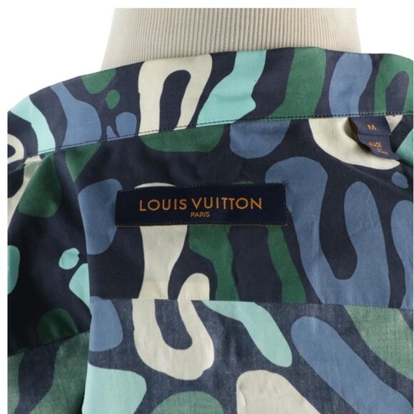 Louis Vuitton Stephen Sprouse Graffiti Script Logo Long Sleeve Cotton Shirt SZ M - Picture 4 of 8